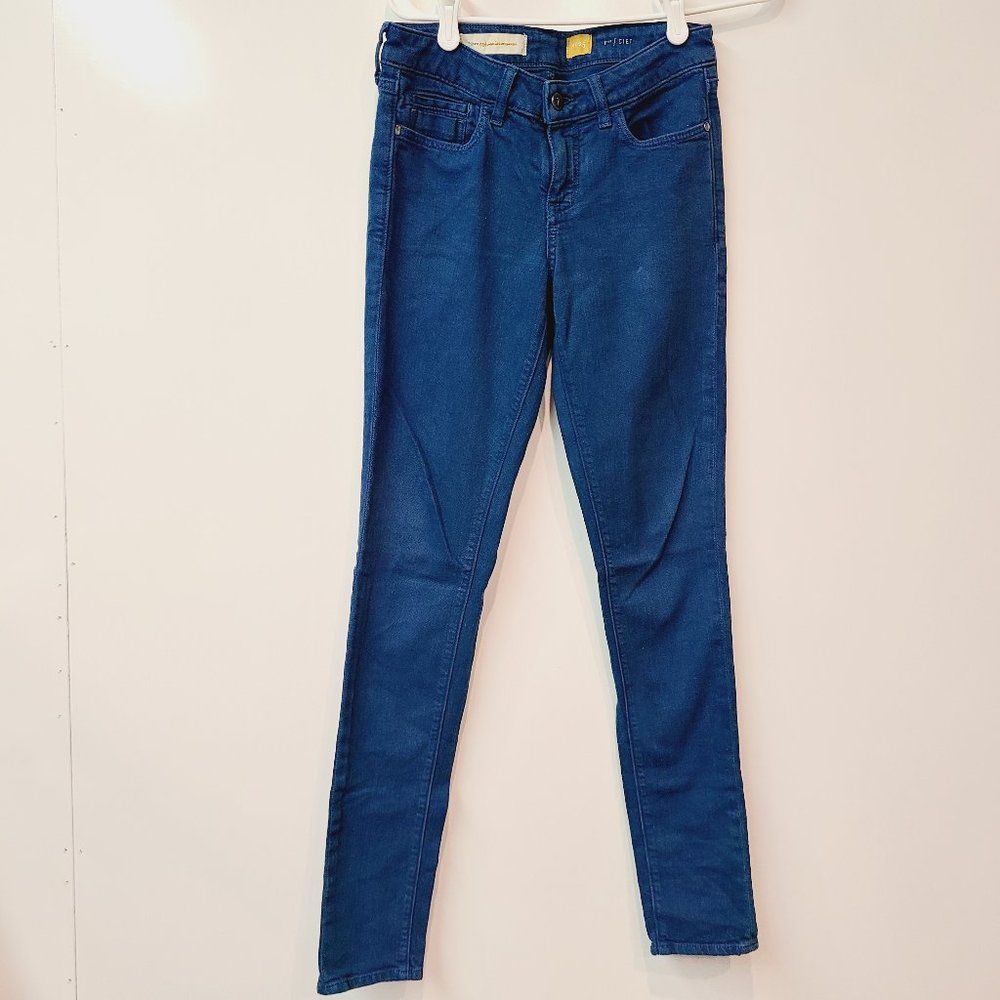 Anthropologie Pilcro Letterpress Blue Stet Skinny Jeans Womens 25